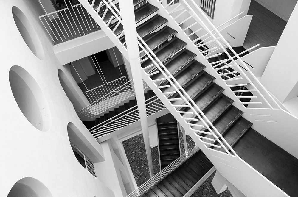 Salzburg Treppenhaus schwarz weiss, salzburg staircase black and white