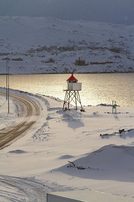 Honningsvag Leuchtturm Winter, Honningsvag Lighthouse Winter